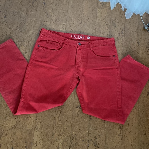 Vintage Guess Women’s button down red jeans! Straight/boots! High rise! Size 36 - Picture 17 of 17